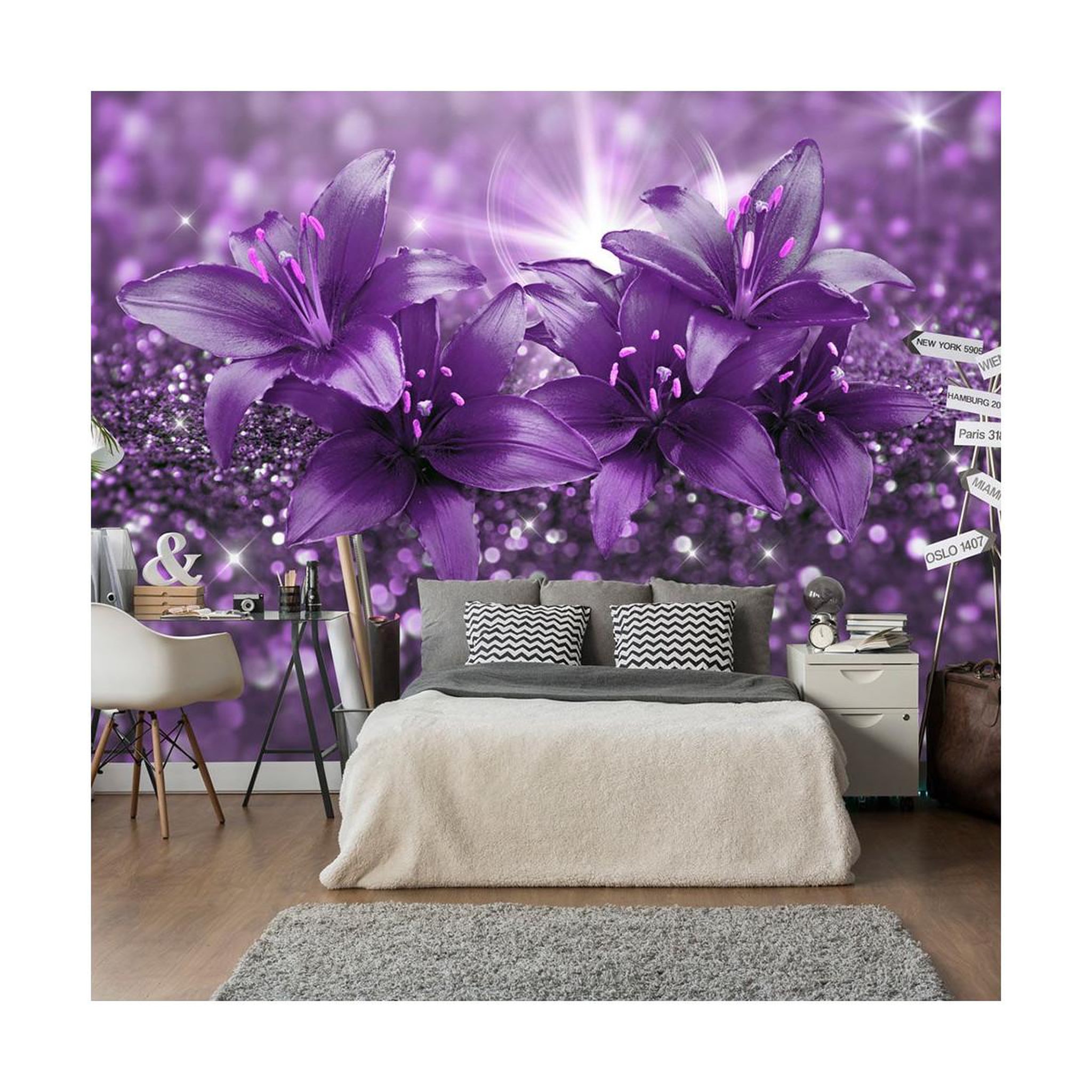 Paris Prix Papier peint  masterpiece of purple. Coloris disponibles : Multicolore