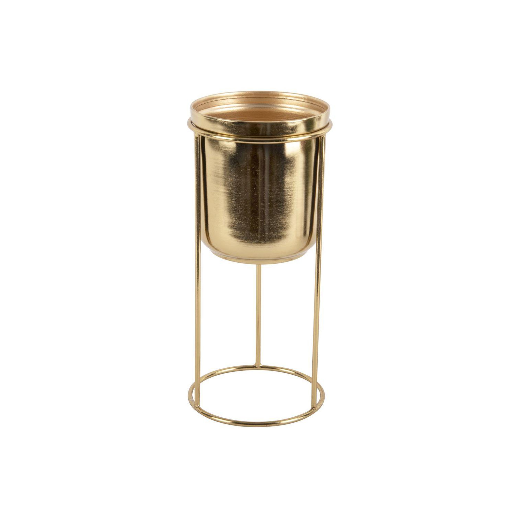 Voir la diapositive 2 : PRESENT TIME Cache pot design métal Tub - Doré