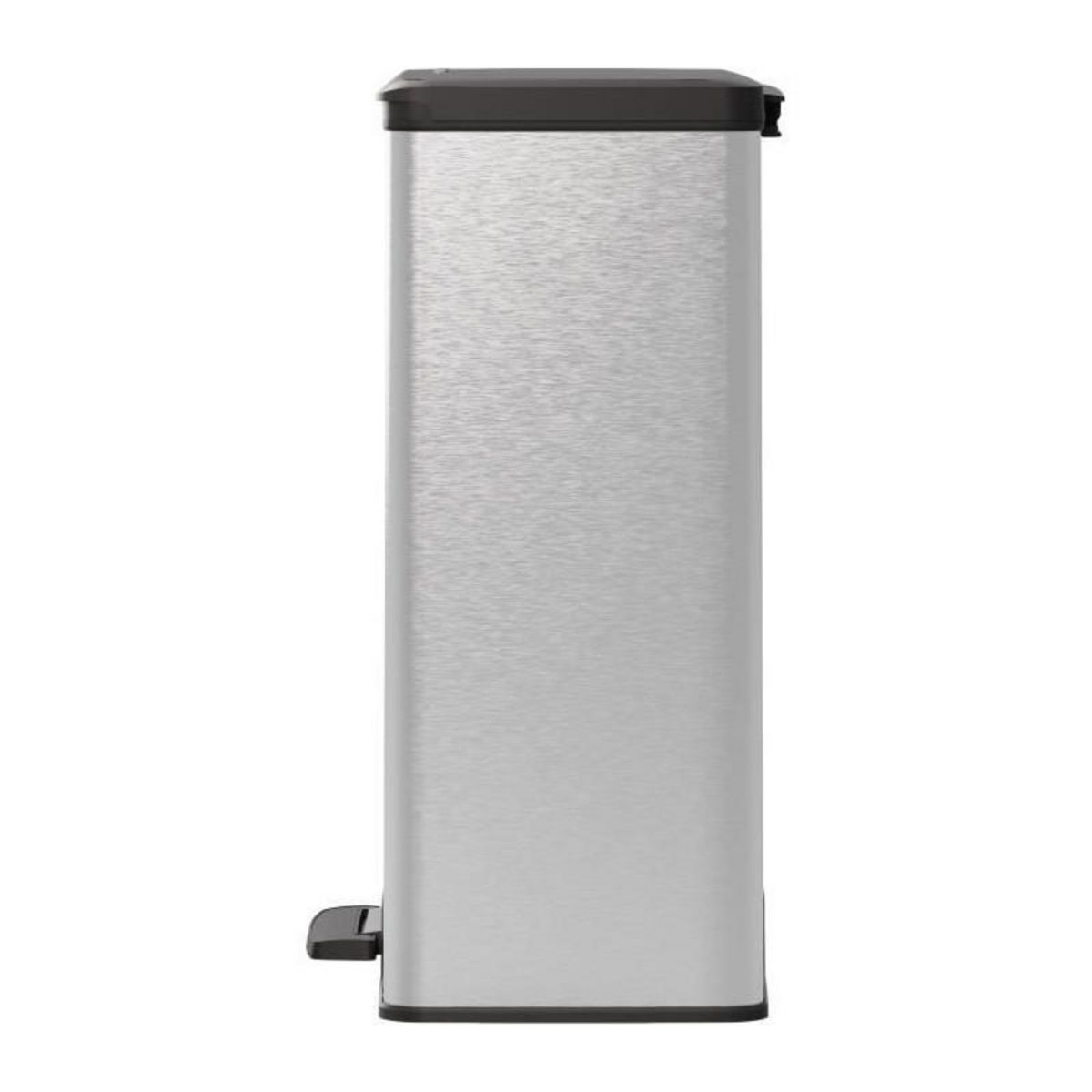 CURVER Poubelle Rectangle - DECO BIN - CURVER - 65L - Design moderne - 49 x 29 x 61 cm - Gris métallisé