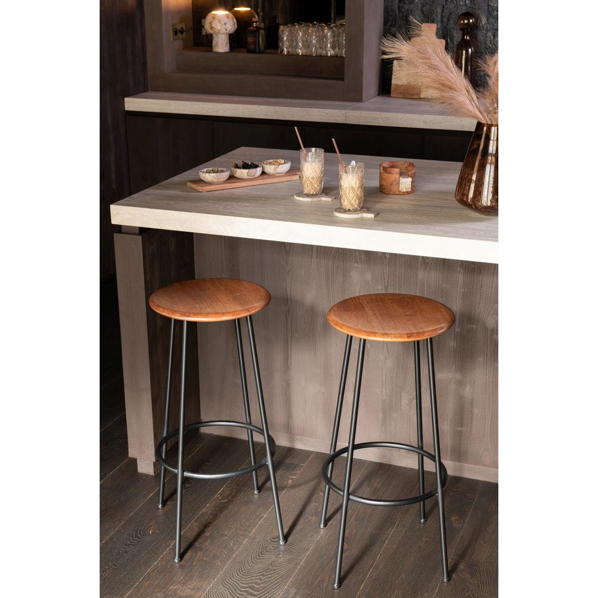 Voir la diapositive 6 : J-LINE Tabouret de bar design  neo  76cm naturel