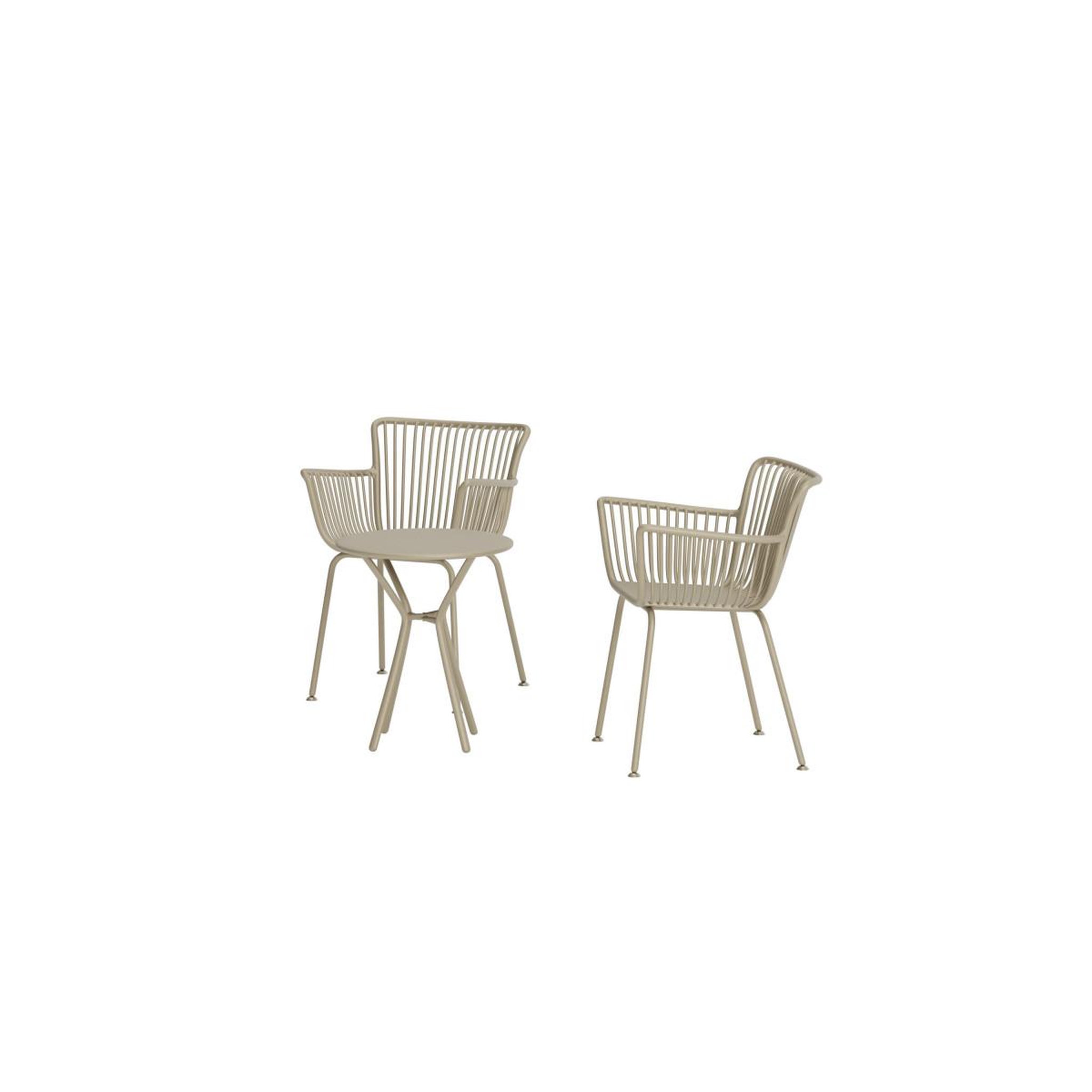 Voir la diapositive 3 : Paris Prix Ensemble table de jardin & 2 chaises  sifnos  60cm beige