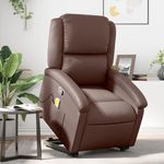 VIDAXL Fauteuil inclinable de massage Marron Similicuir