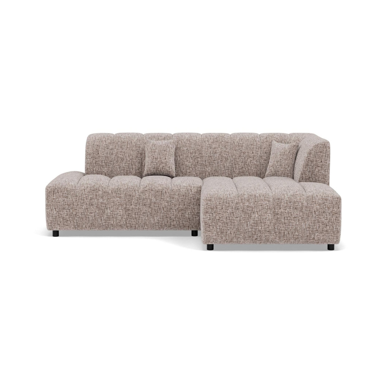 LISA DESIGN Curtis - canapé d'angle droit 4 places sans accoudoir en tissu texturé