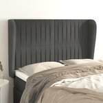 VIDAXL Tete de lit avec oreilles Gris fonce 147x23x118/128 cm Velours