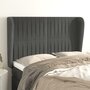 Voir la diapositive 1 : VIDAXL Tete de lit avec oreilles Gris fonce 147x23x118/128 cm Velours