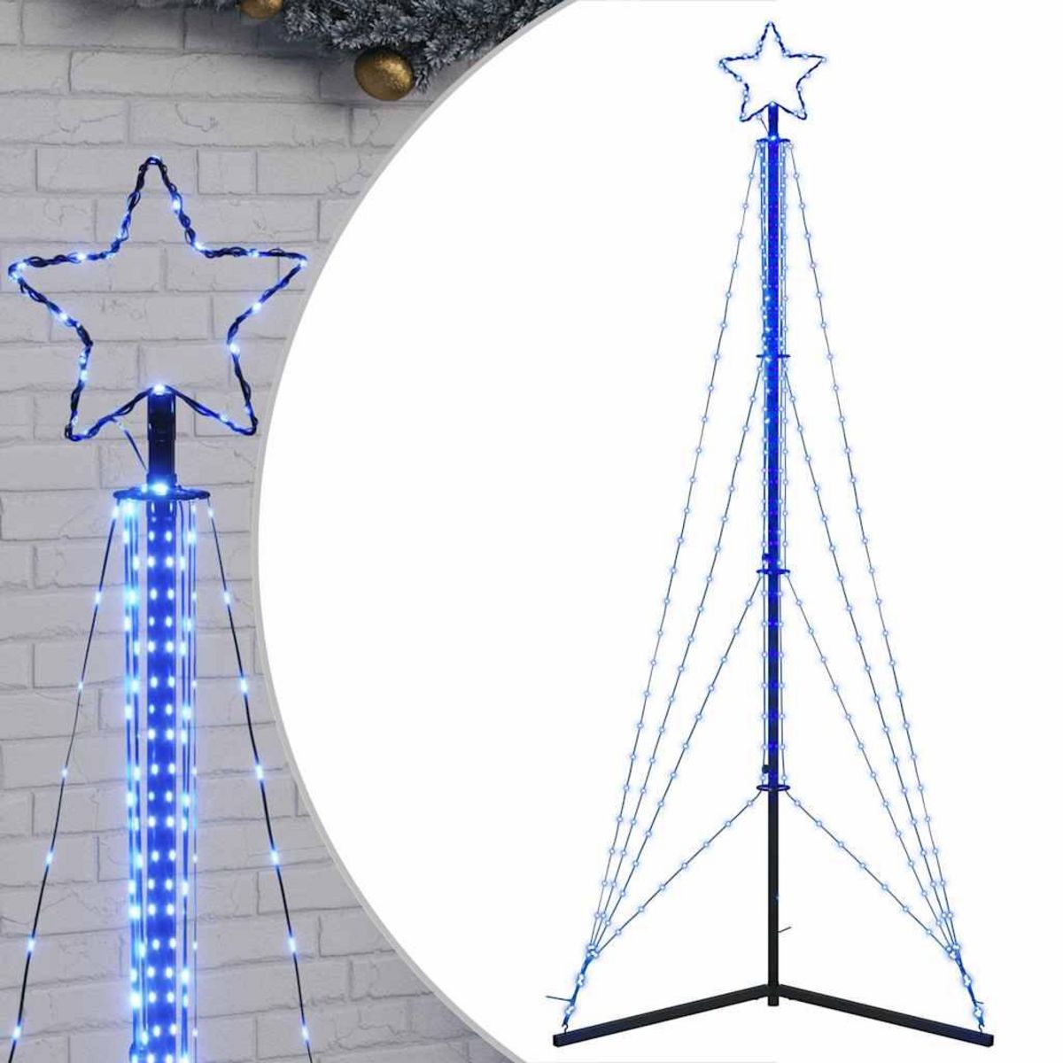 VIDAXL Sapin de Noël a LED 483 LED bleu 240 cm