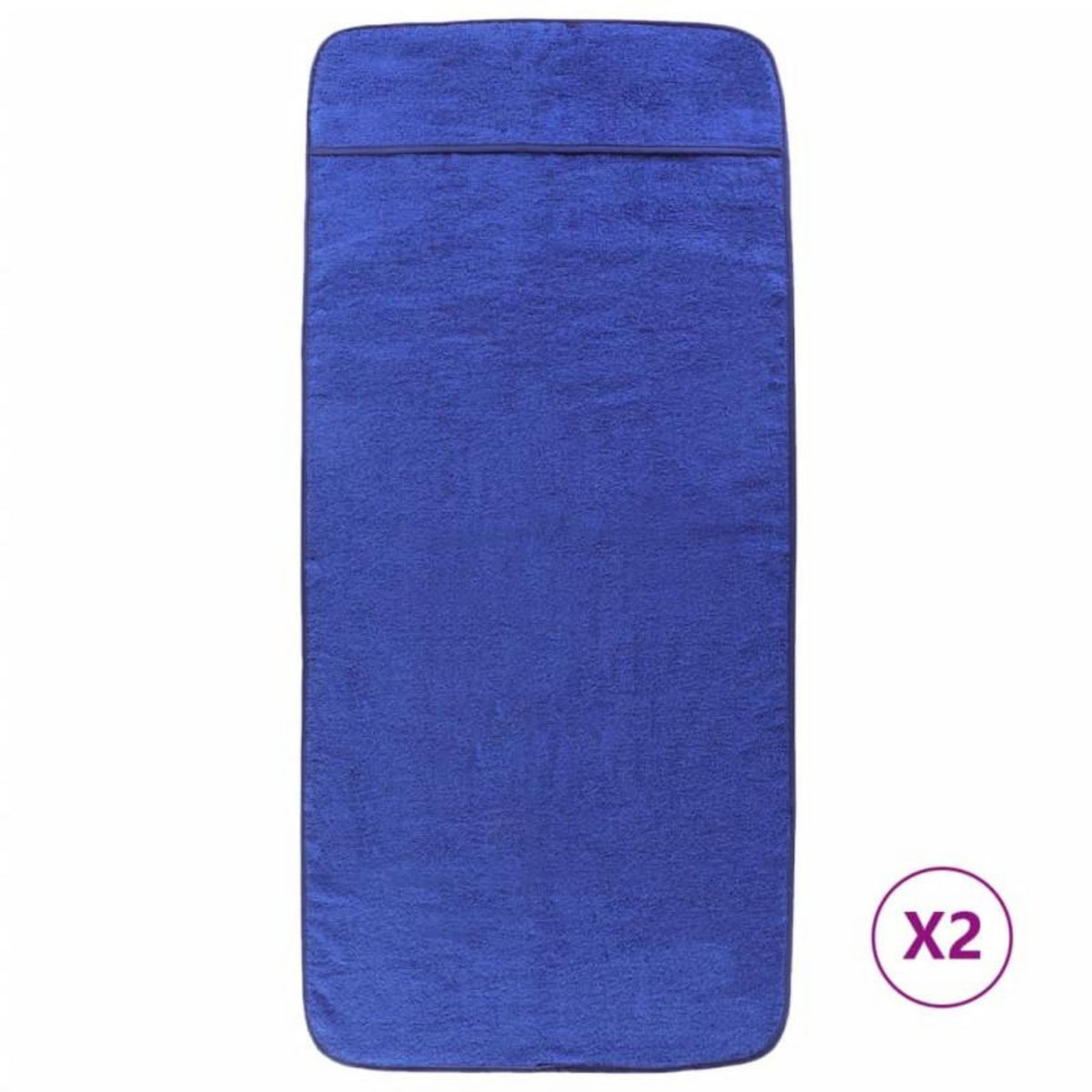 VIDAXL Serviettes de plage 2 pcs bleu royal 75x200 cm tissu 400 GSM