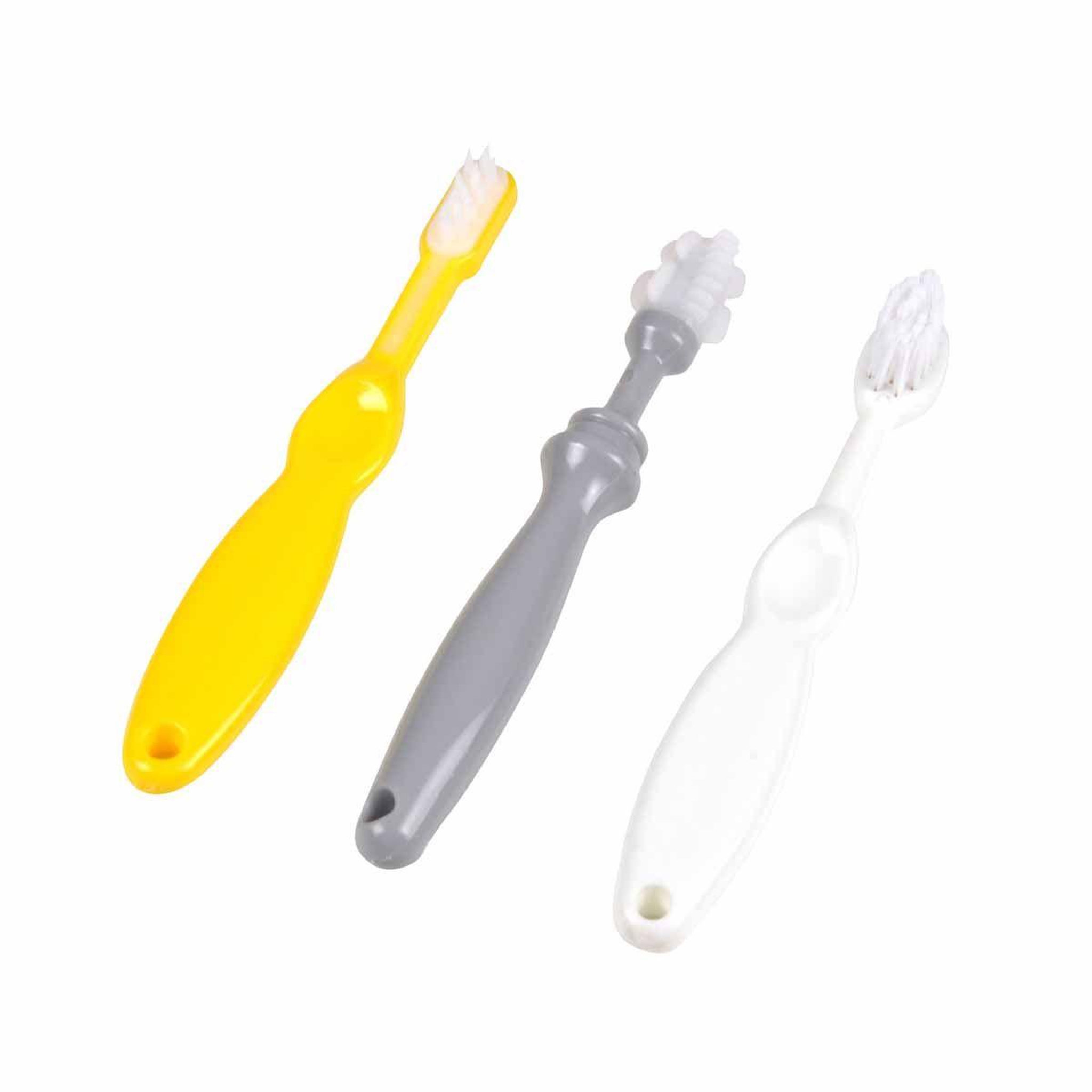 BEBE DOUCEUR Lot de 3 brosses à dents pour bébé  évolutives  multicolore