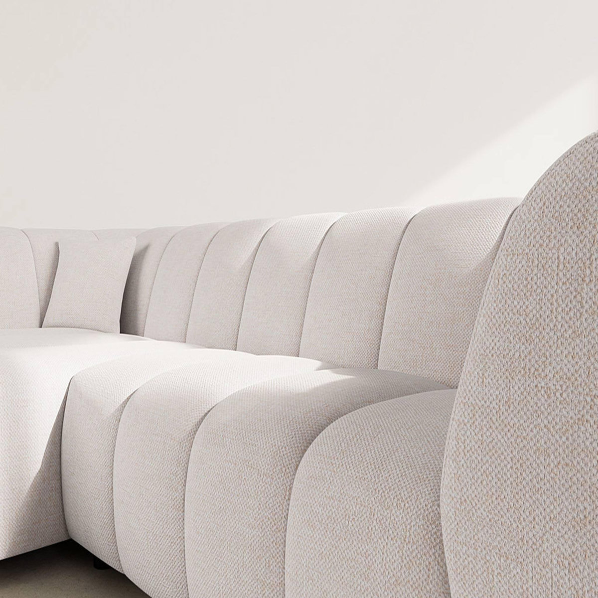 LISA DESIGN Curtis - canapé d'angle gauche 4 places avec accoudoir en tissu texturé