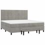 Voir la diapositive 3 : VIDAXL Sommier a lattes de lit et matelas Gris clair 200x200cm Velours