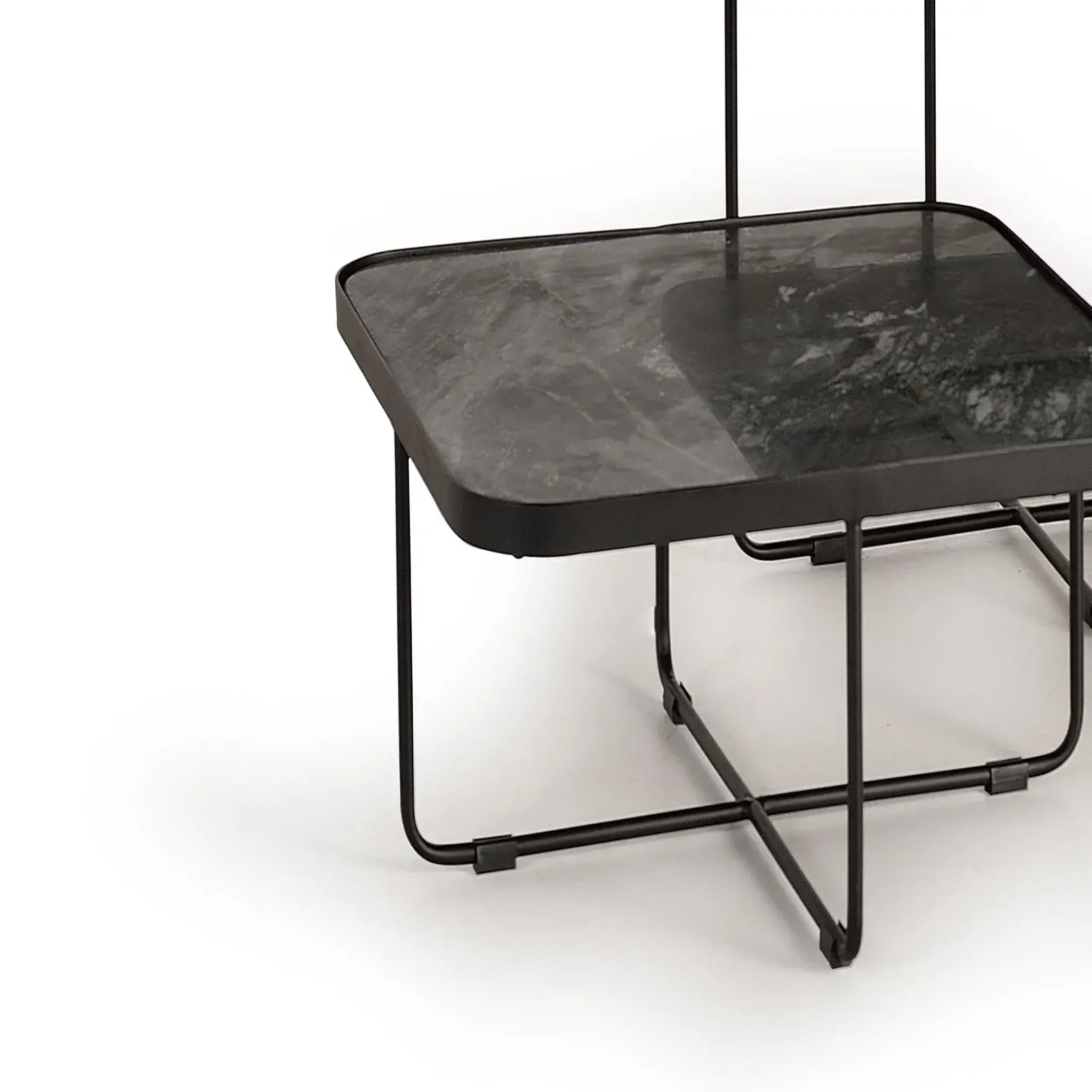 Voir la diapositive 4 : GINER Y COLOMER SL Lot de 3 tables d'appoint de marbre grand 60 cm, moyenne 60 cm, petite 60 cm style industriel