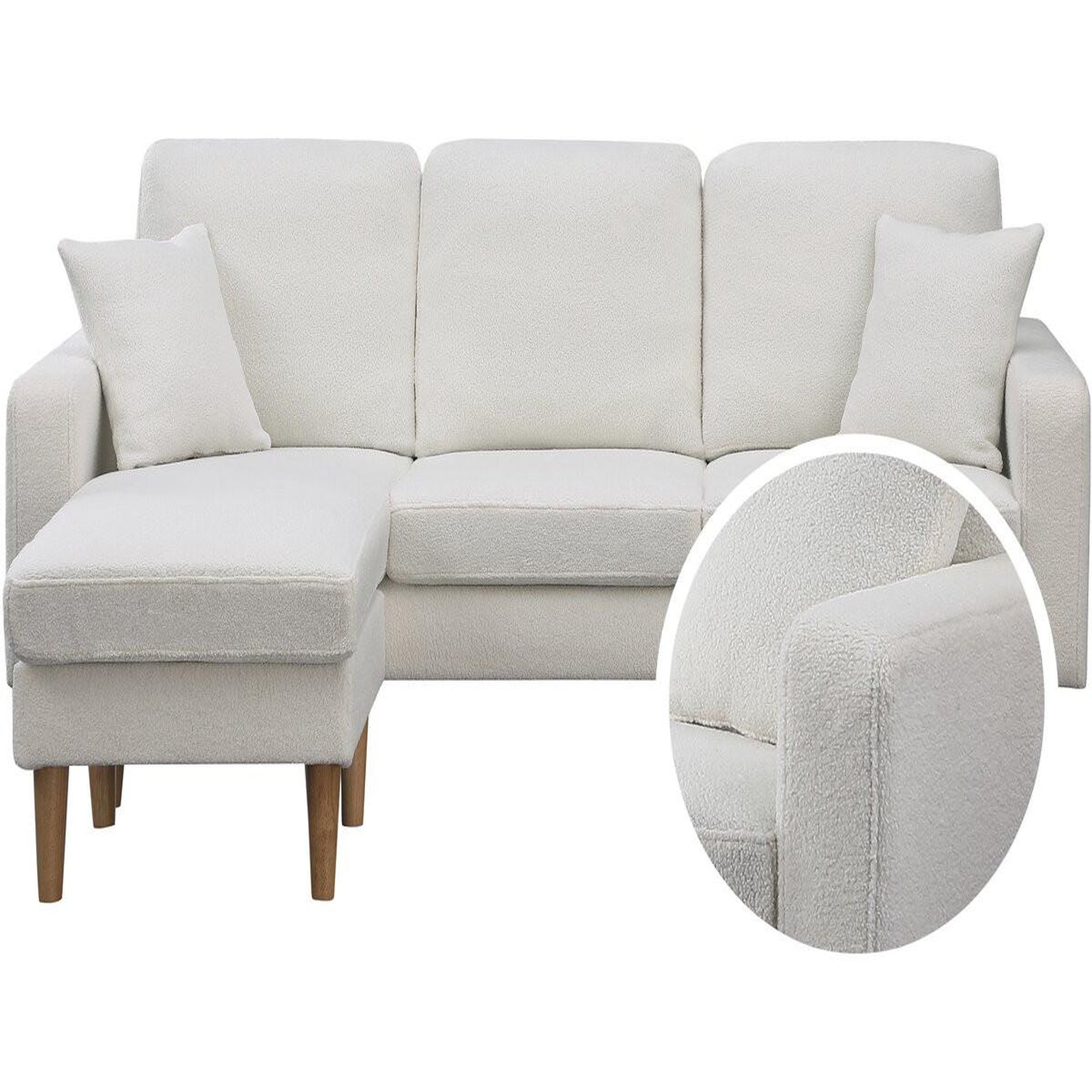 Habitat et Jardin Canapé d'angle réversible en tissu  gabby  - 3 places - blanc