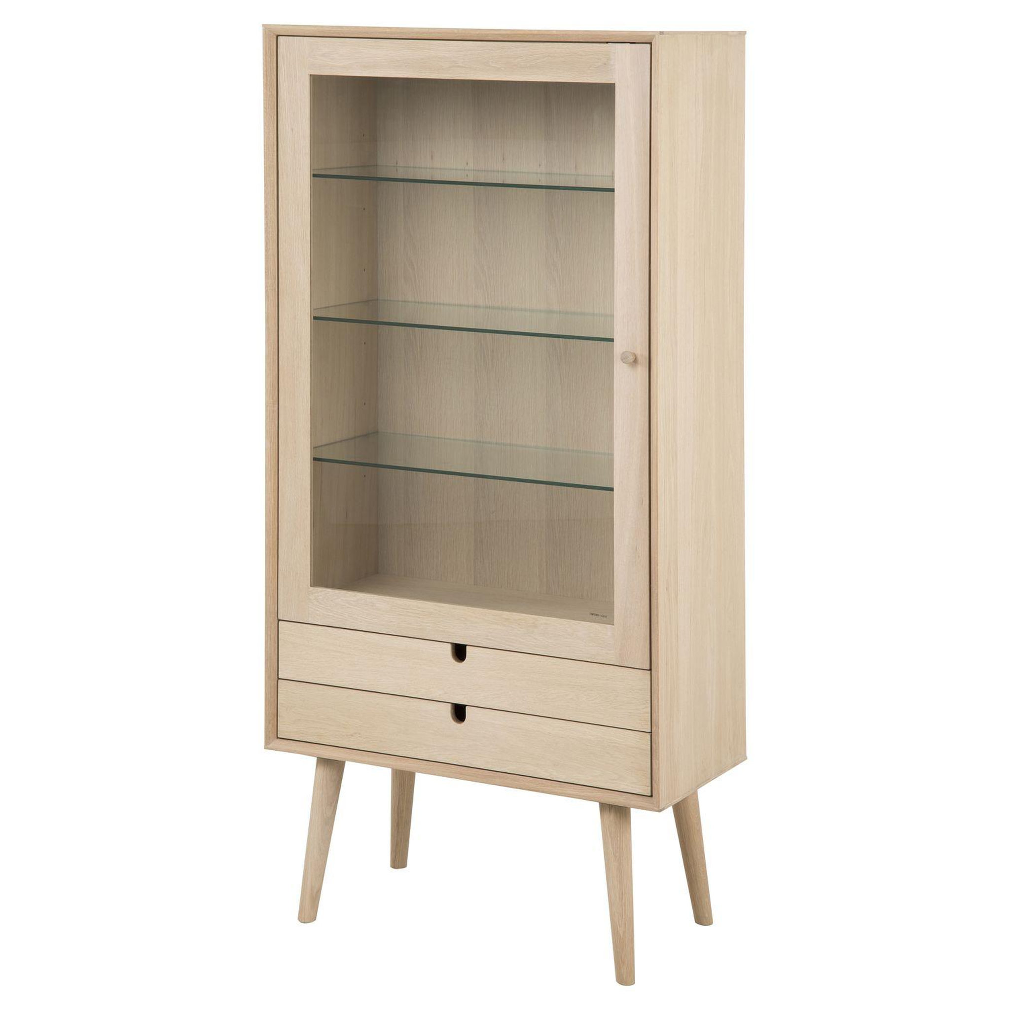 TOILINUX Vitrine en panneau de particules avec tiroirs et étagères - beige