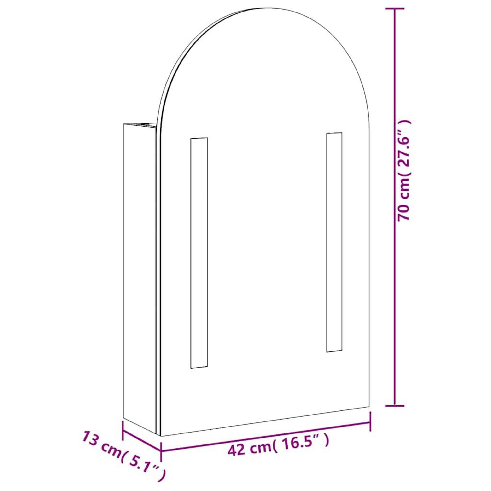 Voir la diapositive 6 : VIDAXL Armoire de bain a miroir avec LED arquee noir 42x13x70 cm