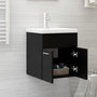 Voir la diapositive 3 : VIDAXL Armoire d'evier avec lavabo integre noir bois d'ingenierie