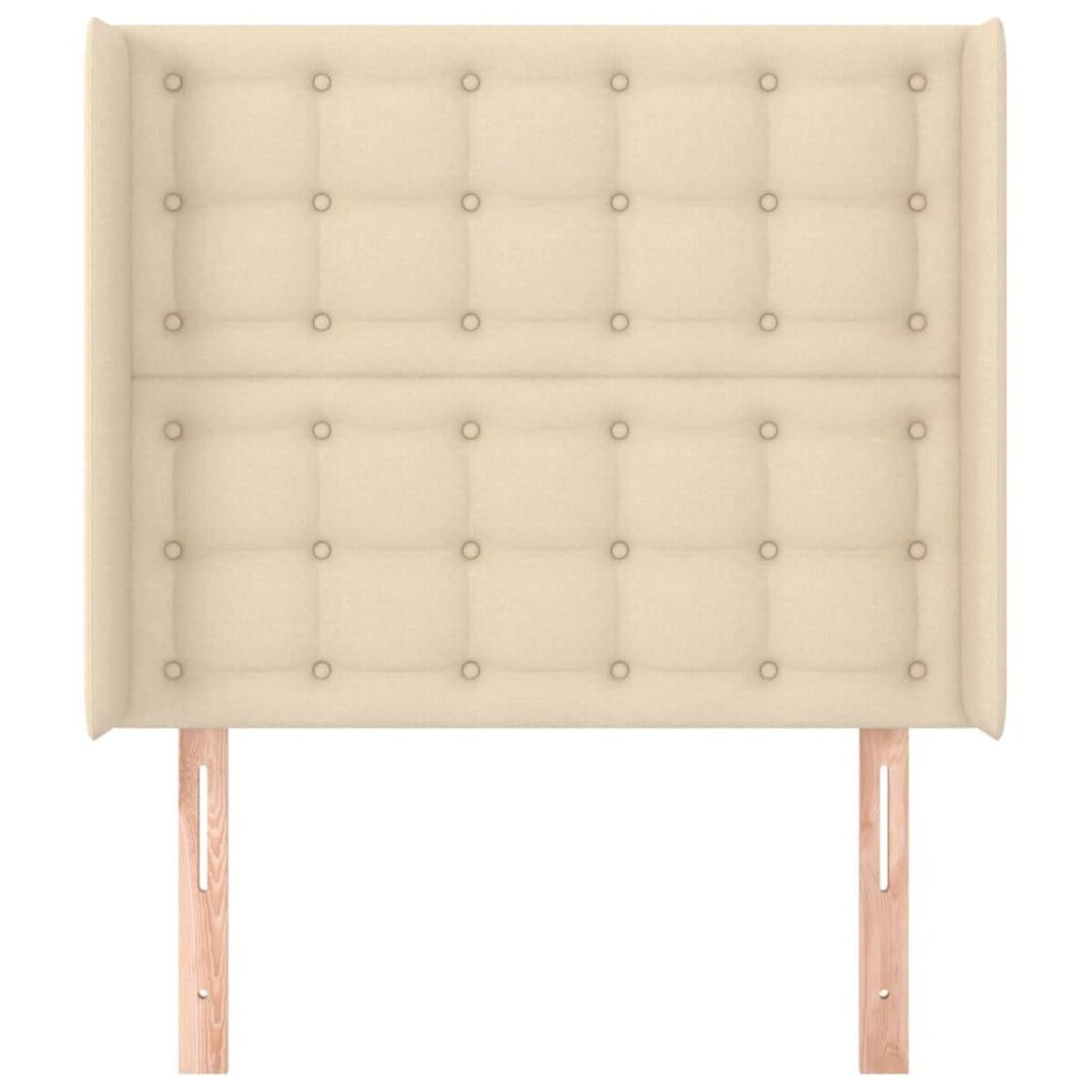 VIDAXL Tete de lit avec oreilles Creme 103x16x118/128 cm Tissu