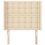 Voir la diapositive 3 : VIDAXL Tete de lit avec oreilles Creme 103x16x118/128 cm Tissu