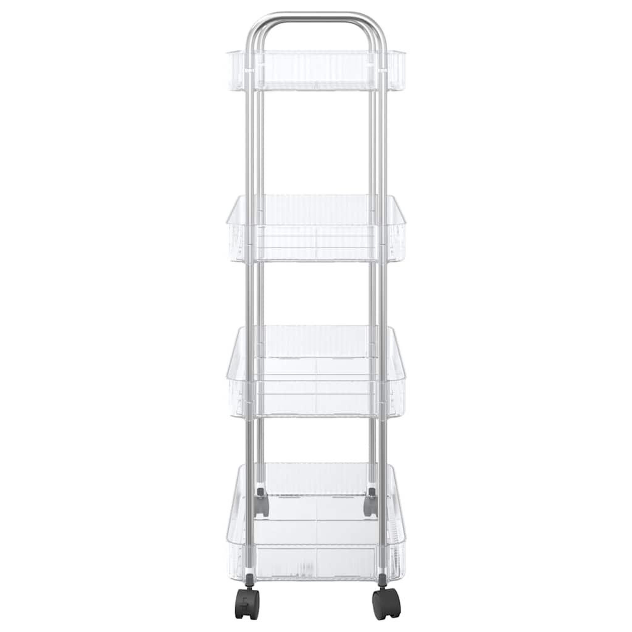 Voir la diapositive 5 : VIDAXL Chariot de rangement a 4 niveaux transparent acrylique