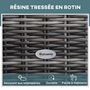Voir la diapositive 4 : OUTSUNNY Bain de soleil transat grand confort matelas inclinaison réglable multipositions résine tressée grise