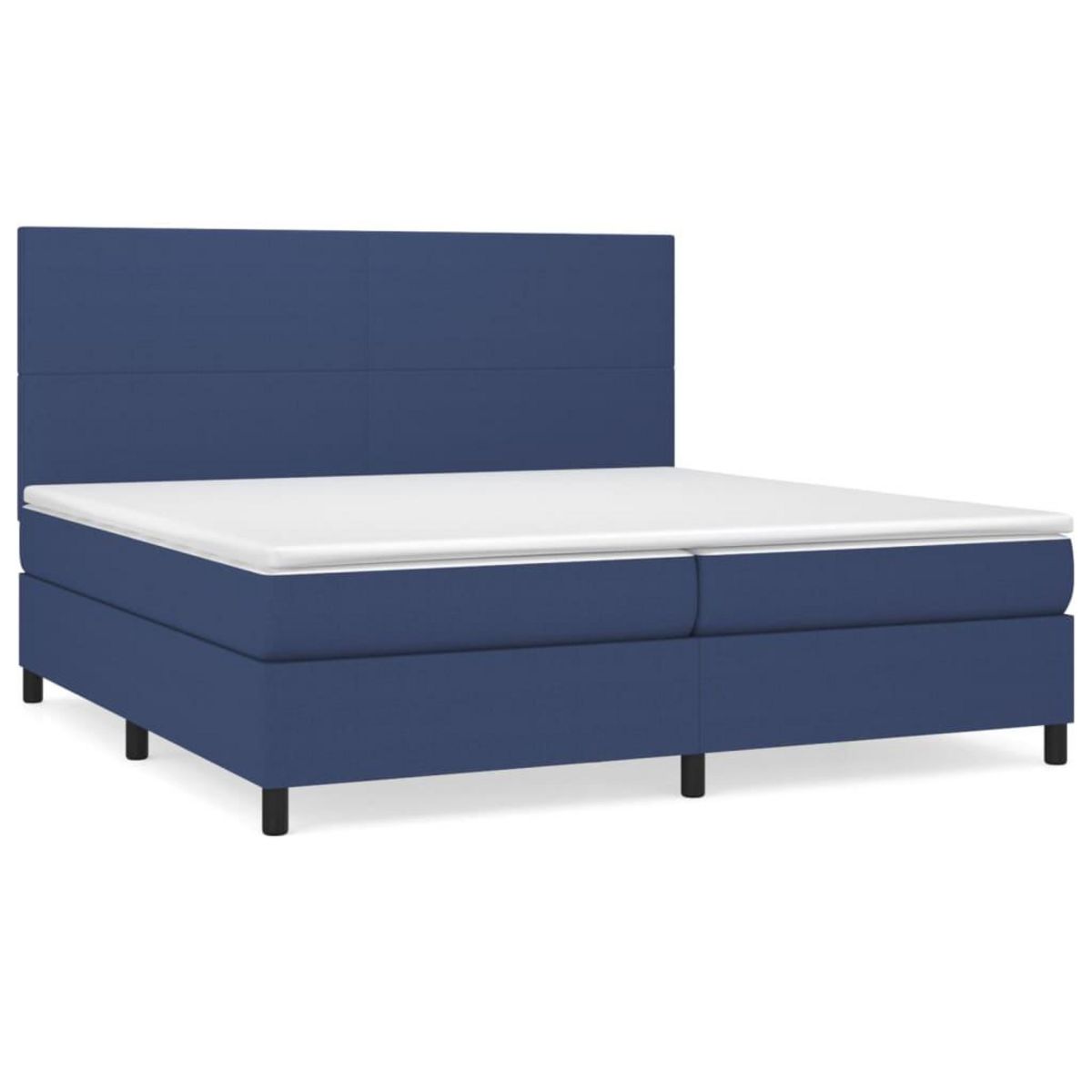 VIDAXL Sommier a lattes de lit avec matelas Bleu 200x200 cm Tissu