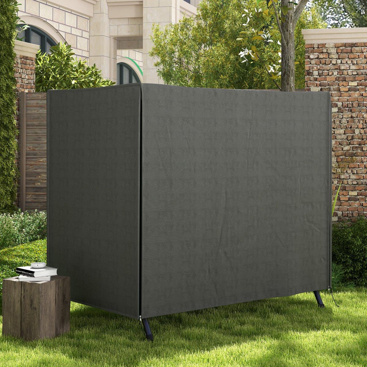 OUTSUNNY Housse de protection balancelle de jardin zippée 177 x 114 x 152 cm oxford haute densité gris