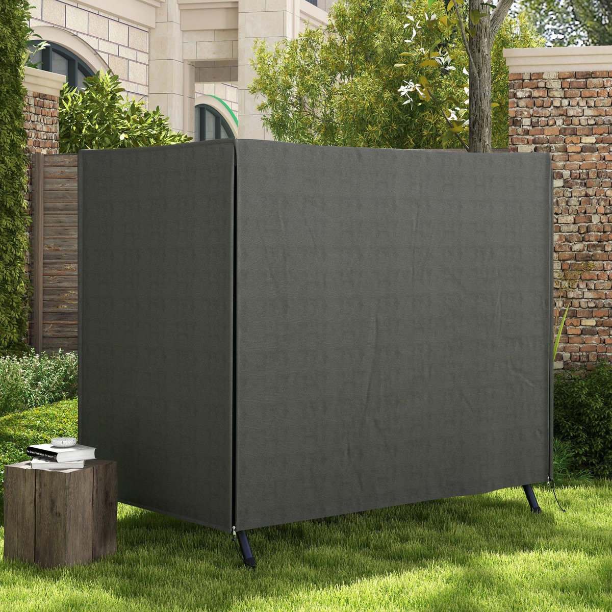 OUTSUNNY Housse de protection balancelle de jardin zippée 177 x 114 x 152 cm oxford haute densité gris