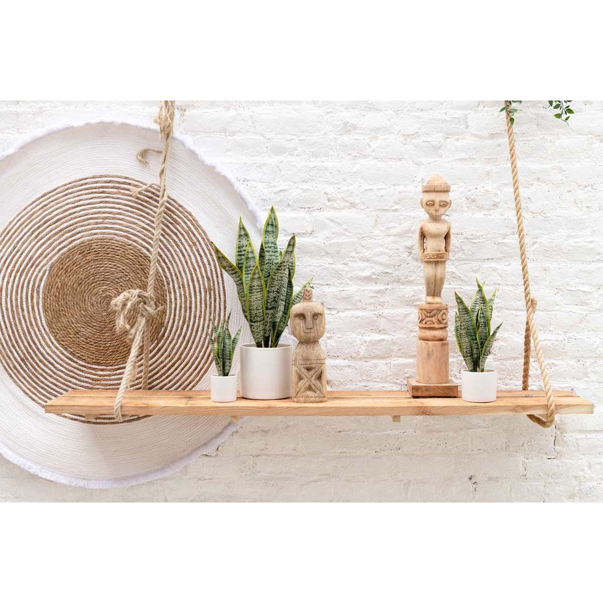 Voir la diapositive 2 : J-LINE Plante artificielle en pot  sansevieria  49cm vert