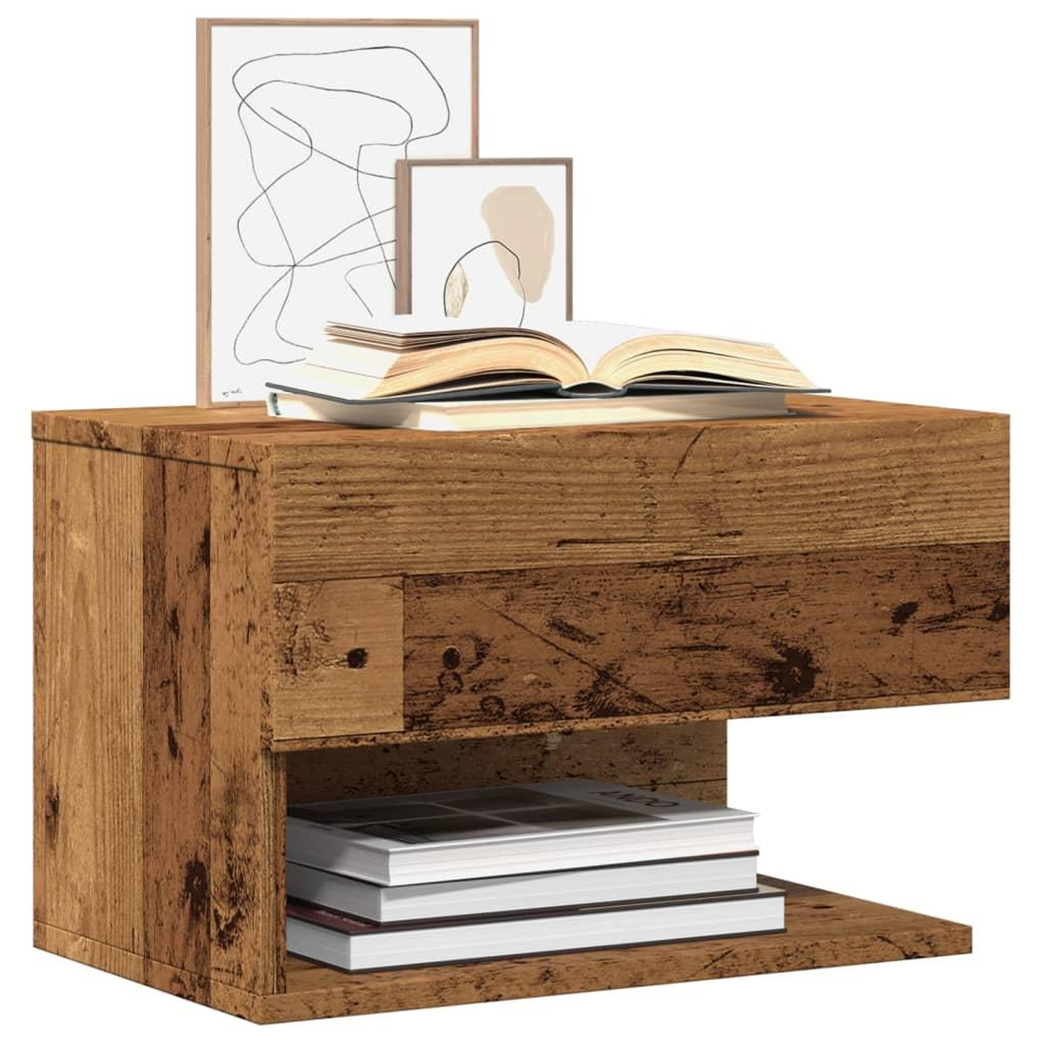 Voir la diapositive 4 : VIDAXL Tables de chevet murales 2 pcs vieux bois
