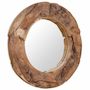 Voir la diapositive 3 : VIDAXL Miroir decoratif Teck 80 cm Rond