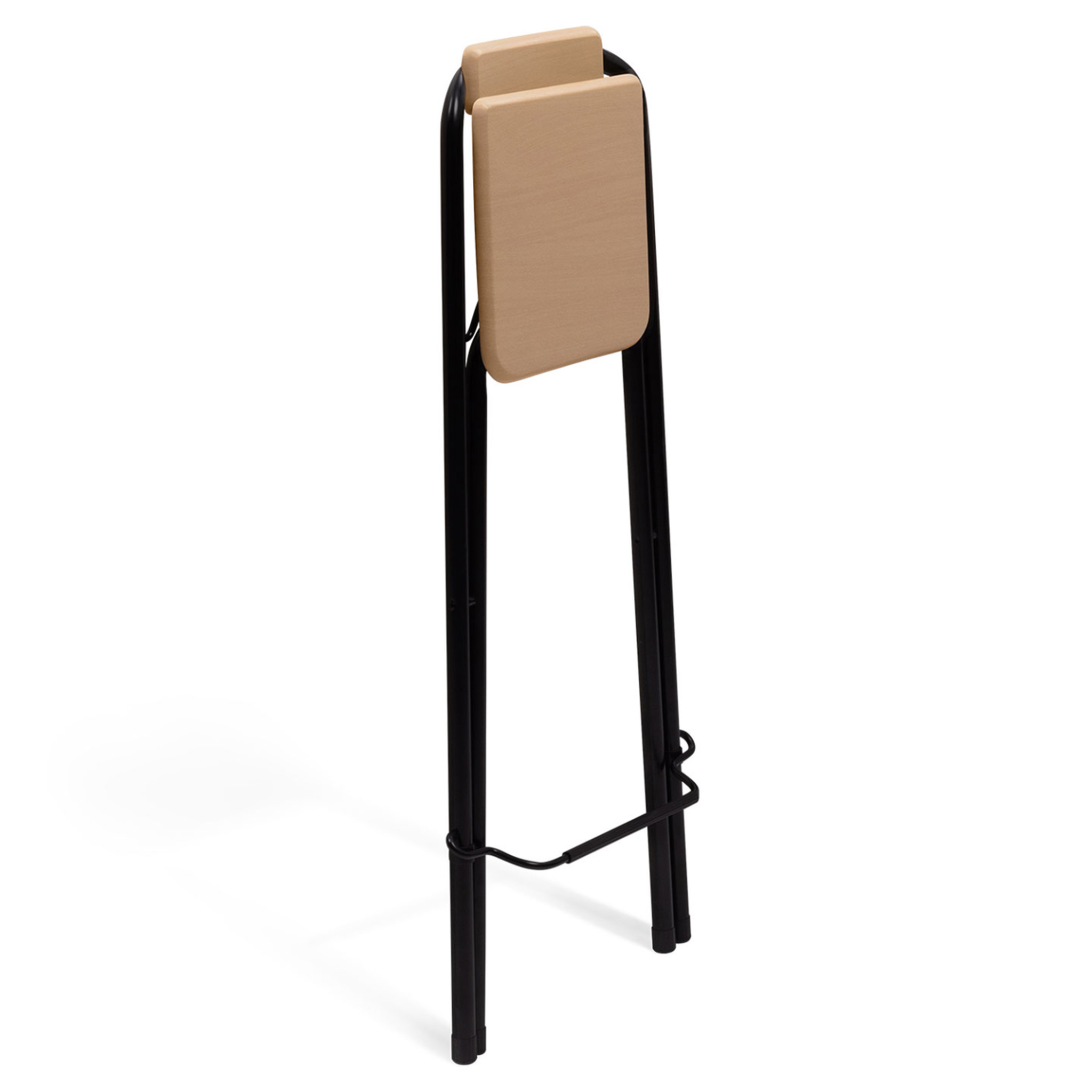 Voir la diapositive 5 : ID MARKET Lot de 4 tabourets de bar pliants detroit structure noire avec assise effet bois design industriel
