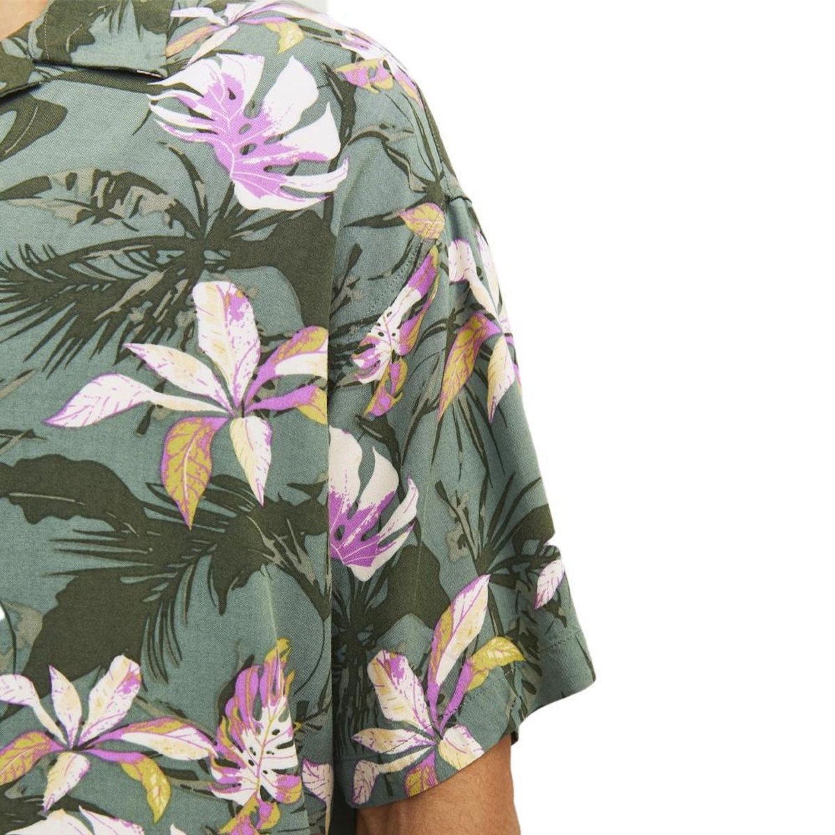 Jack & Jones Chemise Manches Courtes Verte/Violet Homme Jack & Jones Jorluke