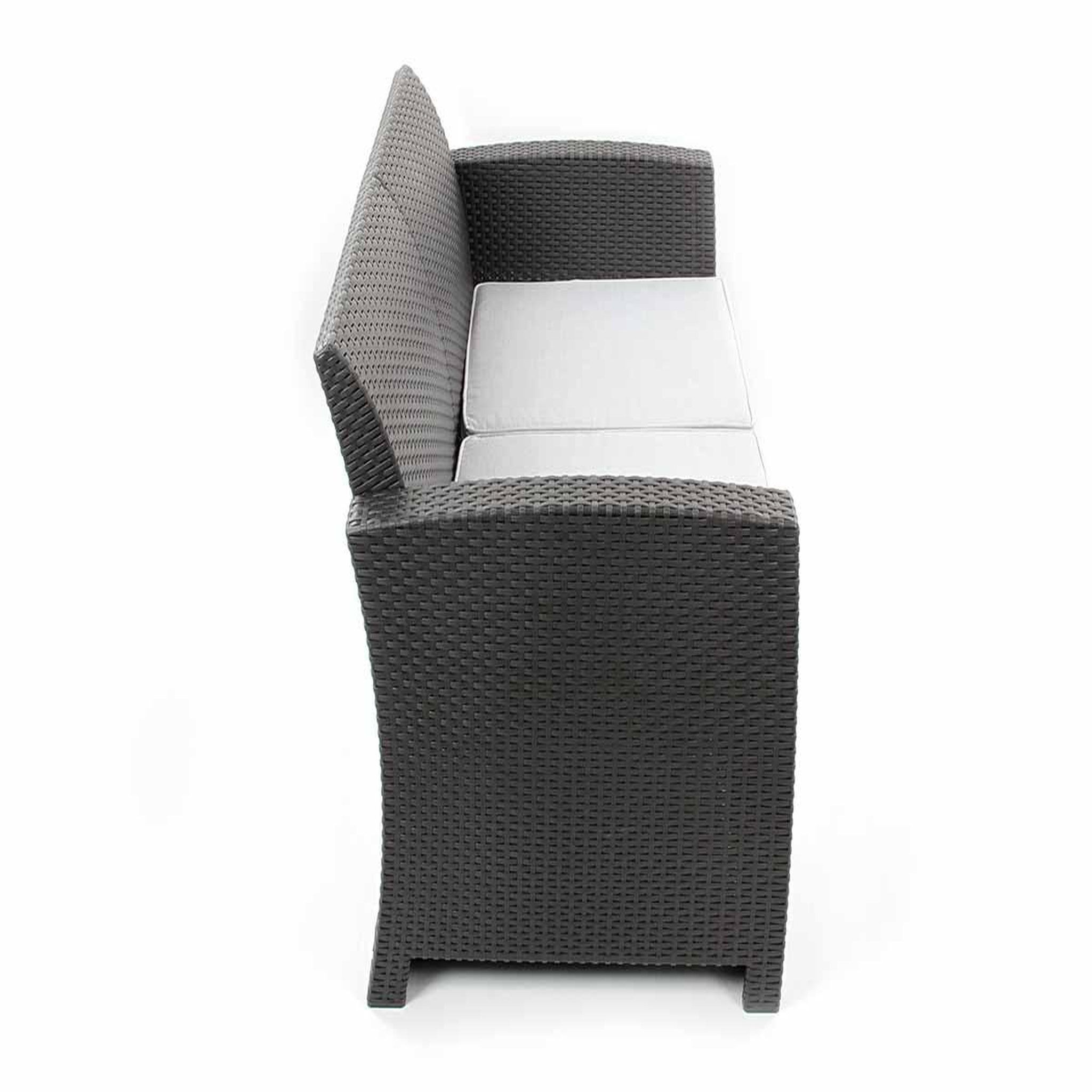 Voir la diapositive 4 : JARDIDECO Salon de jardin en résine tressée vinto 4 places anthracite - jardideco