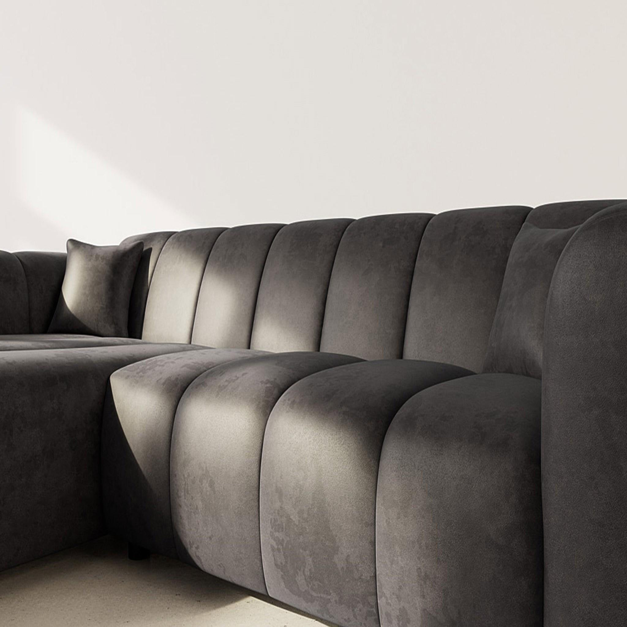 Voir la diapositive 4 : BEST MOBILIER Curtis - canapé d'angle gauche 4 places en simili