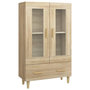 Voir la diapositive 2 : VIDAXL Buffet haut Chene sonoma 70x31x115 cm Bois d'ingenierie