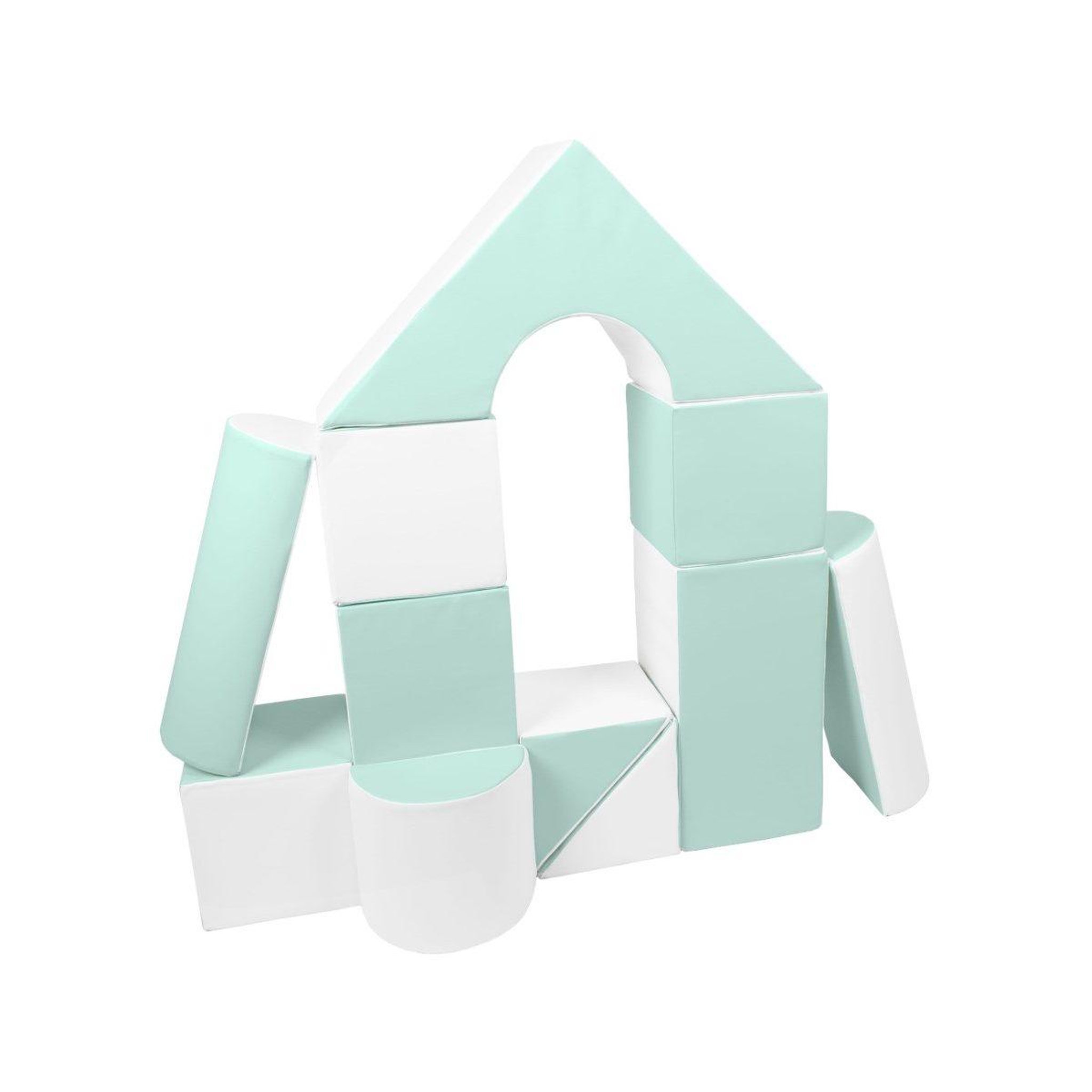 VELINDA Set de 11 blocs en mousse blanc menthe