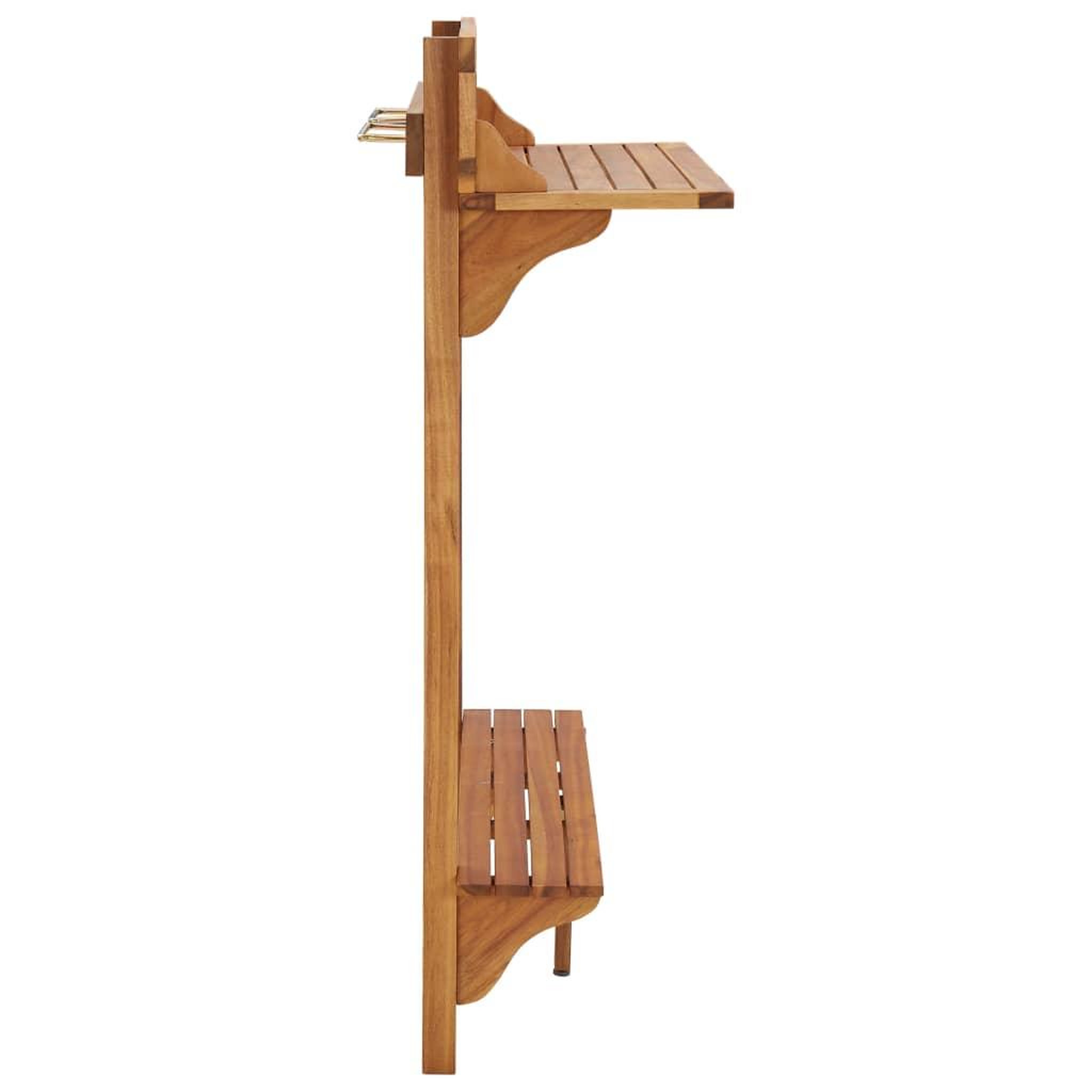Voir la diapositive 4 : VIDAXL Table de bar de balcon 90x37x122,5 cm bois d'acacia massif