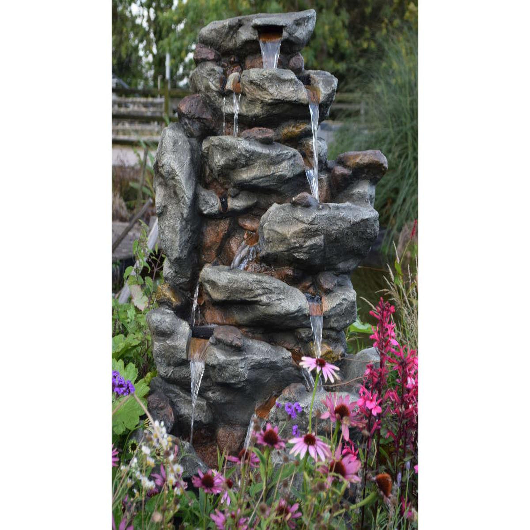 Ubbink Fontaine de jardin Bonorva bloc de rochers avec cascade et éclairage LED - Ubbink