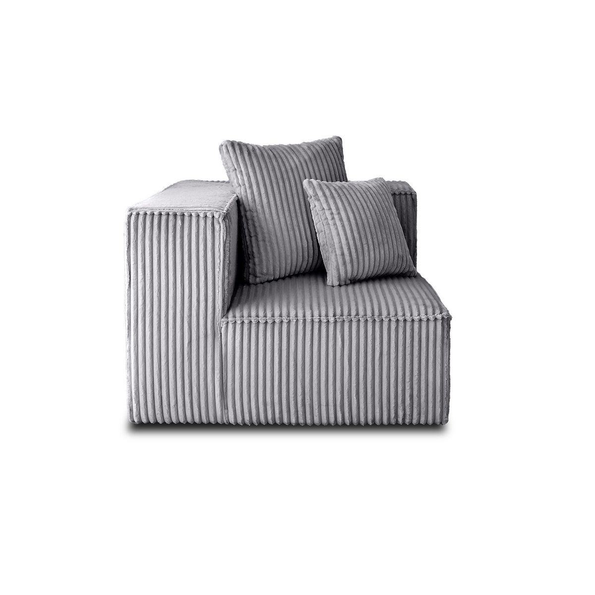 LISA DESIGN Colombine - module d'assise d'angle réversible - en velours côtelé grosses côtes