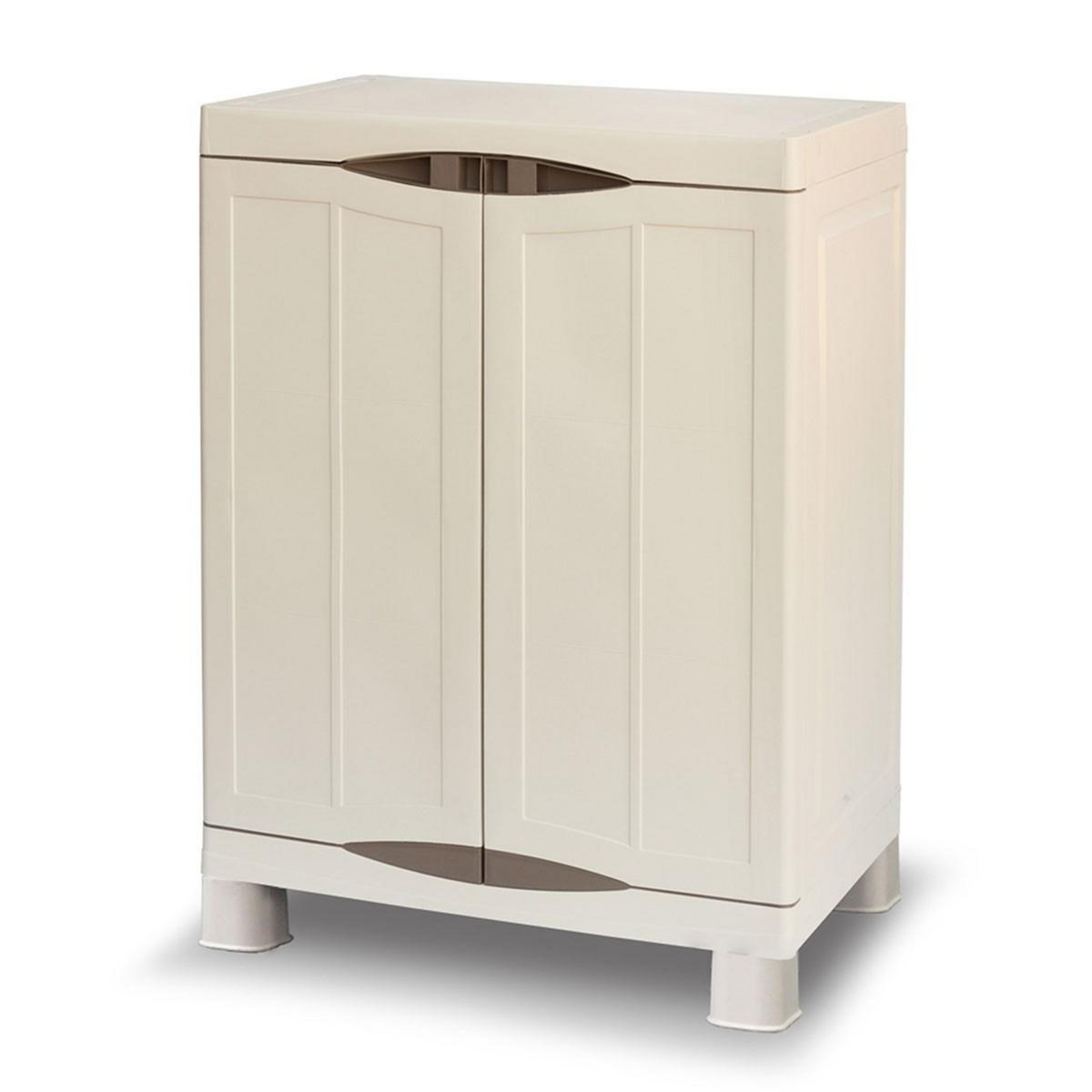 INTEC Armoire de rangement 2 portes 2 Etagères 70 x 47 x 97cm 4 pieds Charge 50kg max INTEC