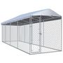 Voir la diapositive 5 : VIDAXL Chenil exterieur avec toit pour chiens 760x190x225 cm
