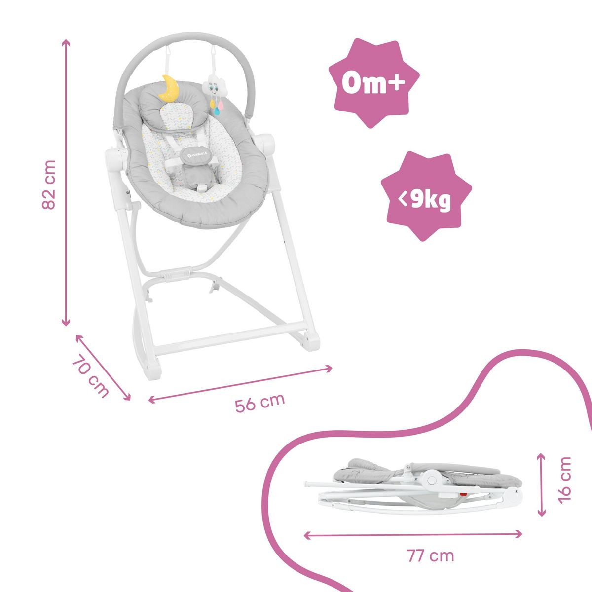 BADABULLE Transat bébé haut ultra Compact' Up 