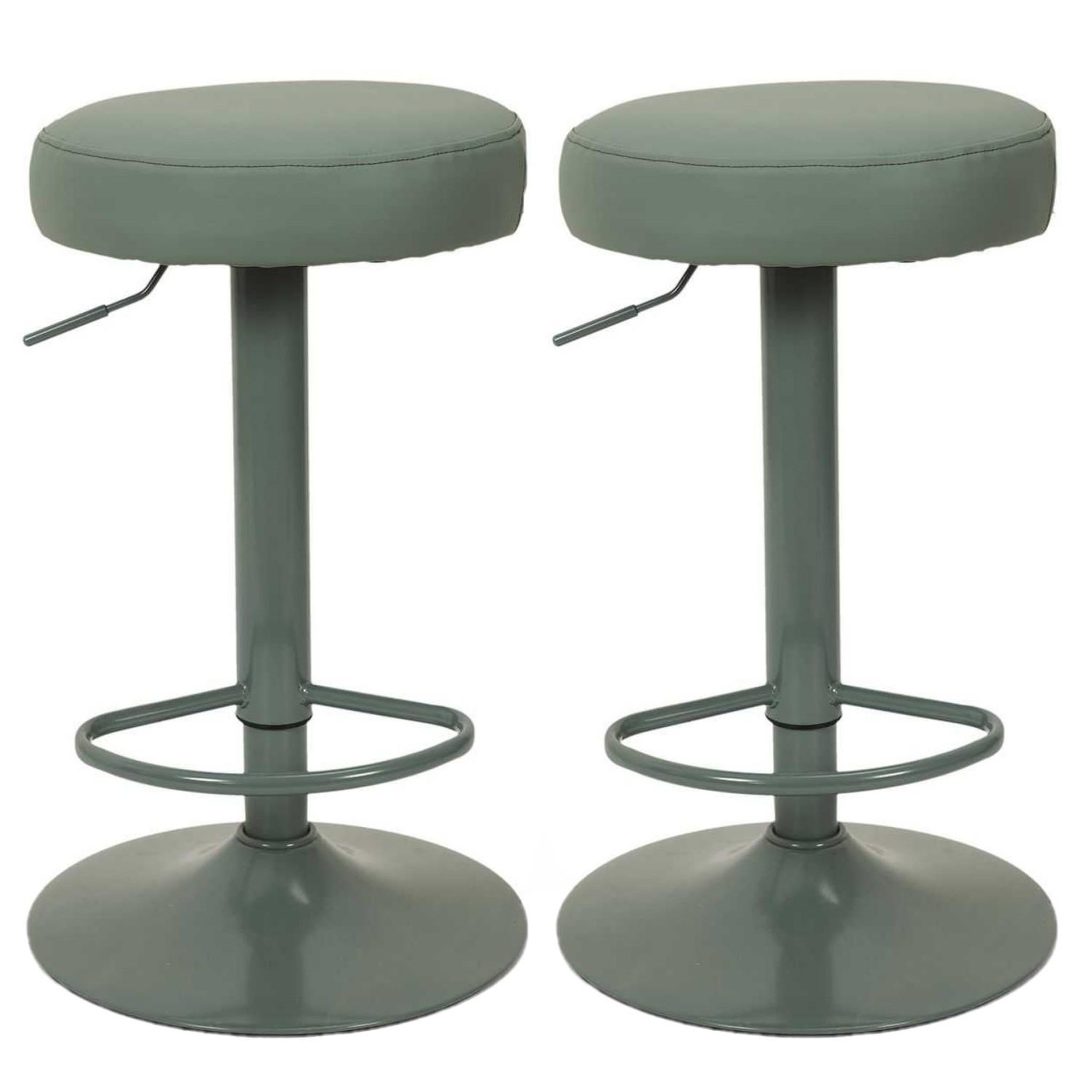 TOILINUX Lot de 2 tabourets de bar hauteur réglable en simili. Coloris disponibles : Gris