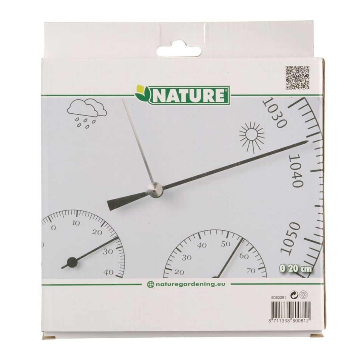 NATURE Nature Barometre 3 en 1 avec thermometre et hygrometre 20 cm