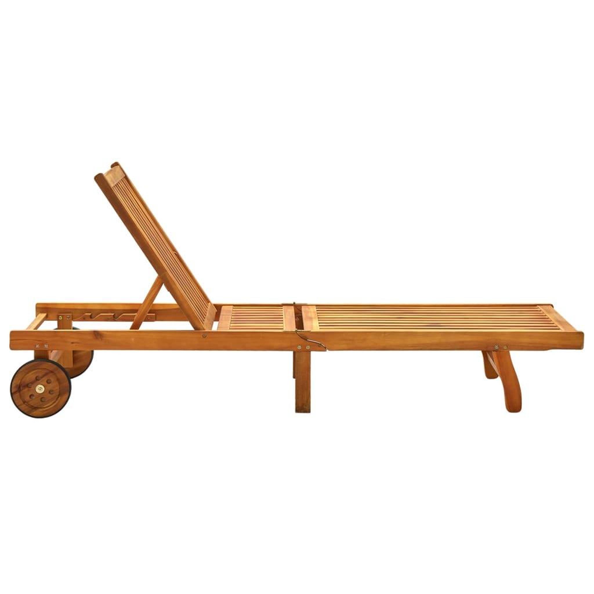 Voir la diapositive 5 : VIDAXL Chaise longue de jardin avec coussin Bois d'acacia solide