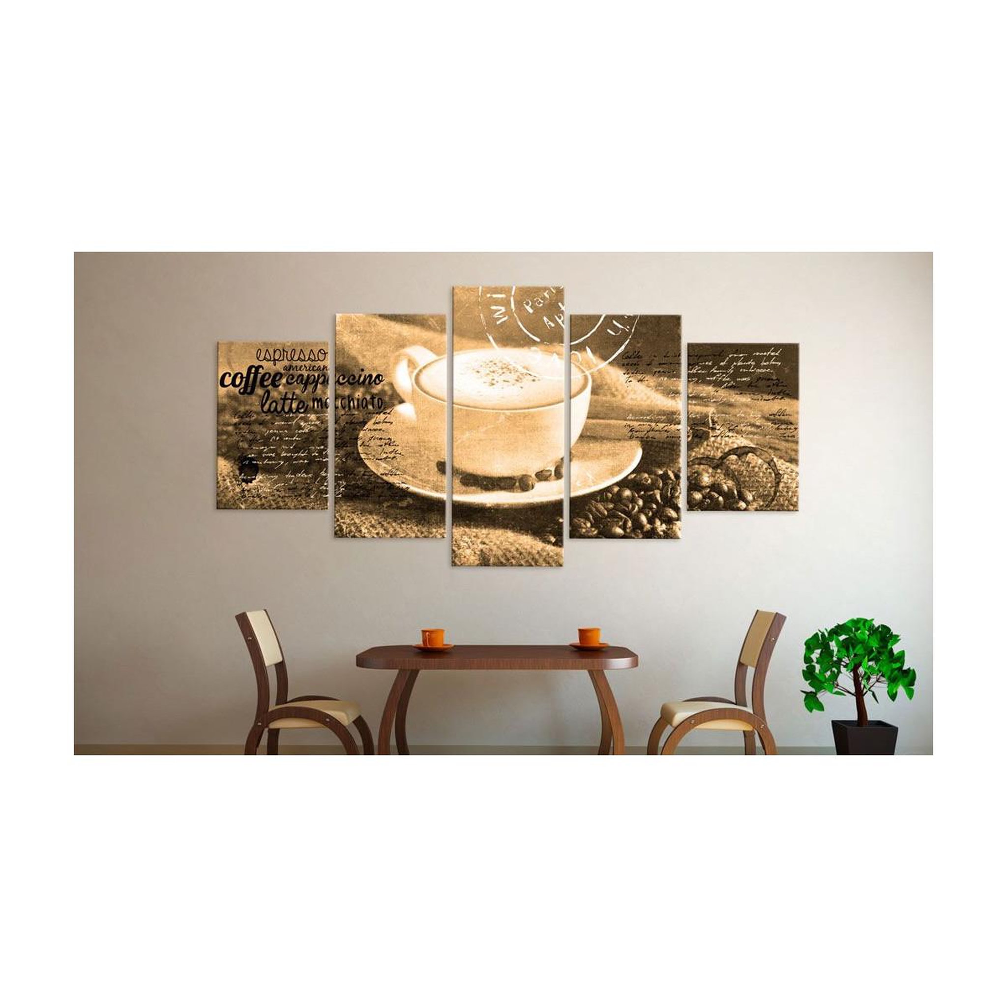 Voir la diapositive 2 : Paris Prix Tableau  coffe espresso cappuccino latte machiato ... Sepia