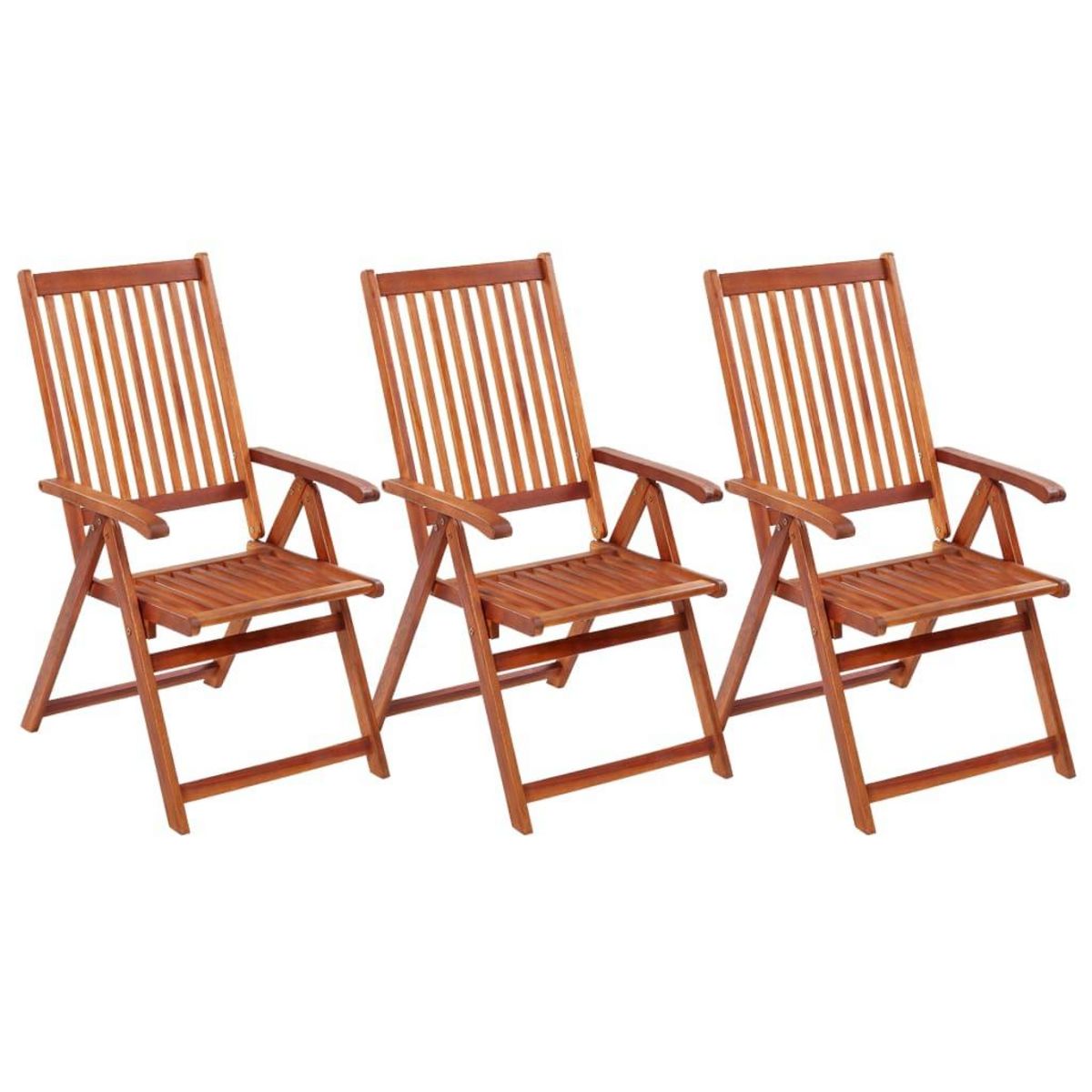 VIDAXL Chaises pliables de jardin lot de 3 Bois d'acacia solide