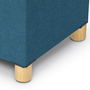 Voir la diapositive 5 : ID MARKET Banc coffre rangement sur pieds 76 cm tissu bleu canard