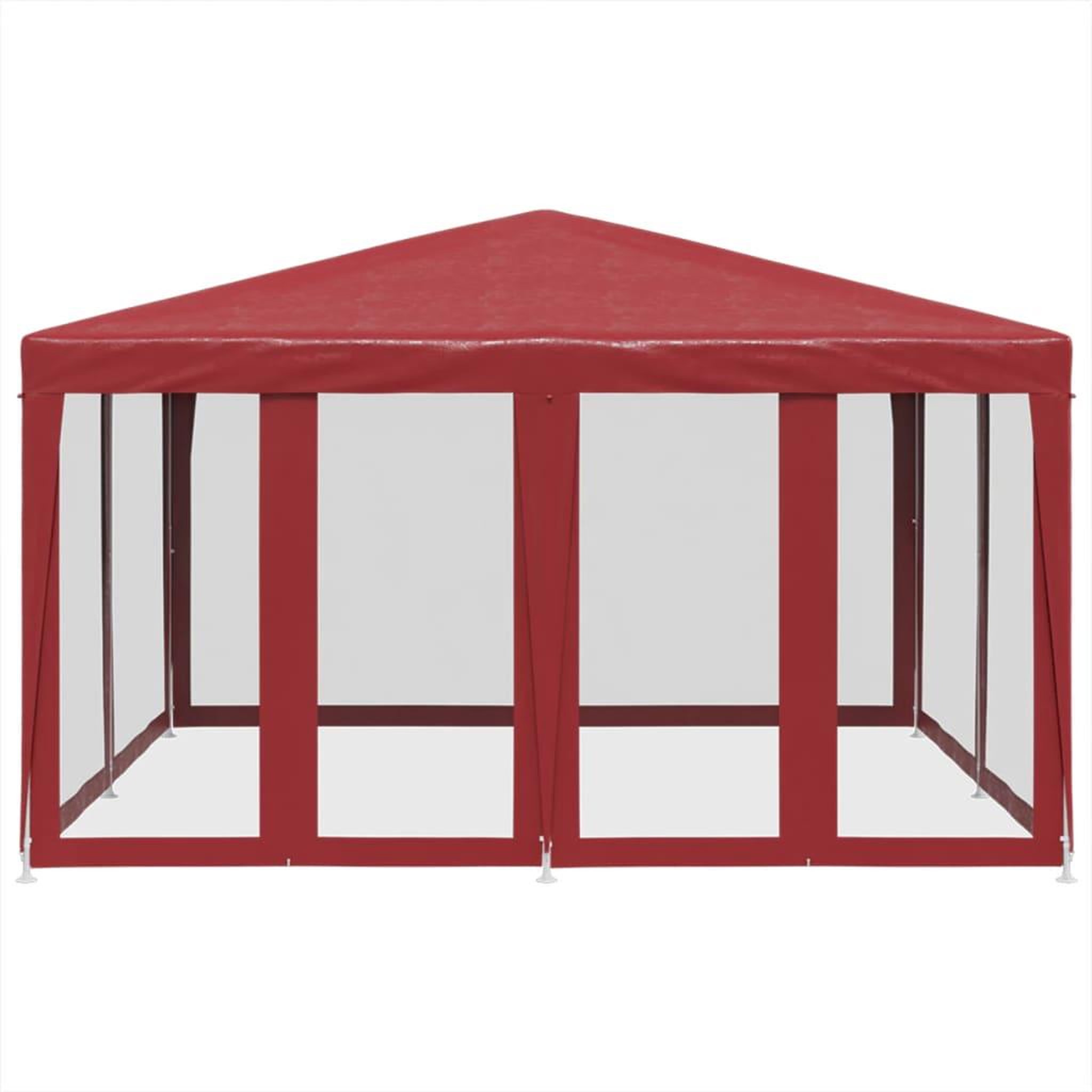 Voir la diapositive 3 : VIDAXL Tente de fete avec 8 parois laterales en maille rouge 4x4m PEHD