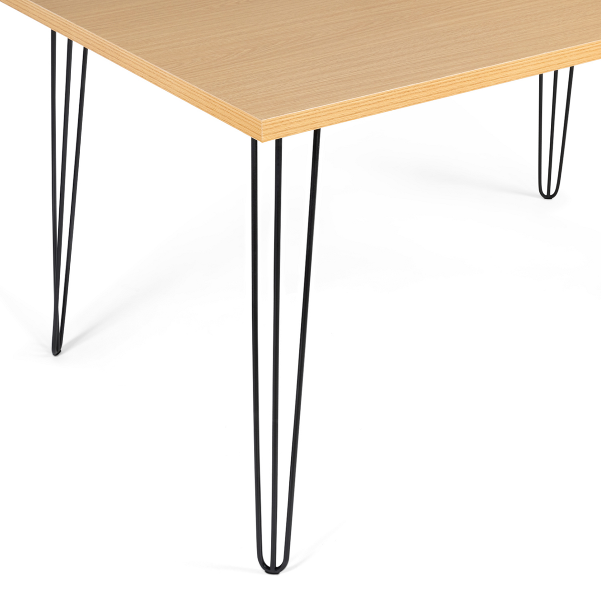 ID MARKET Table à manger vintage rectangle NOEMI 8 personnes bois pied épingle 160 cm