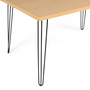 Voir la diapositive 5 : ID MARKET Table à manger vintage rectangle NOEMI 8 personnes bois pied épingle 160 cm